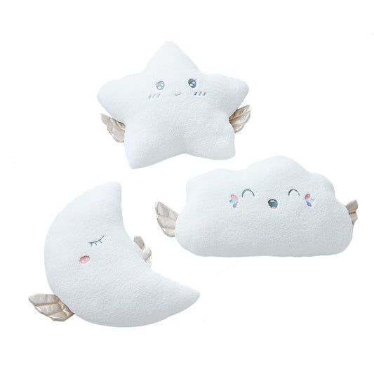 "Angel Cloud & Star Plush Pillow – Soft cushion toy for kids' comfort"
"Adorable cloud and star plush pillow – Cozy cushion toy for children"
"Soft and cuddly angel cloud pillow – Star-shaped cushion toy for toddlers"
"Non-toxic plush cushion toy – Angel cloud and star design for kids' room"
"Kids' soft plush pillow – Angel cloud and star cushion for bedtime comfort"