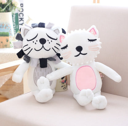 Kawaii Cat & Lion Plush – Soft Stuffed Animal Pillow Gift