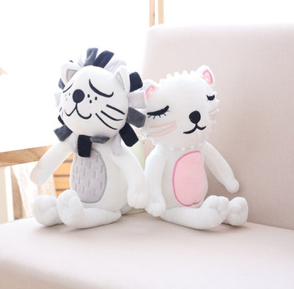 Kawaii Cat & Lion Plush – Soft Stuffed Animal Pillow Gift