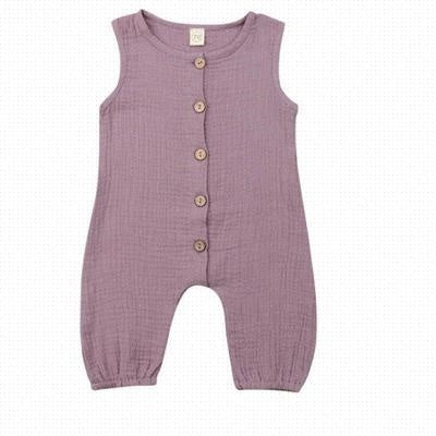 Baby Romper Jumpsuit for Girls and Boys, Solid Color Sleepwear Clothes