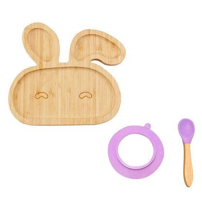 Baby Toddler Bamboo Bowl & Spoon Feeding Set – Eco-Friendly & Safe