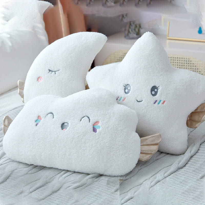 "Angel Cloud & Star Plush Pillow – Soft cushion toy for kids' comfort"
"Adorable cloud and star plush pillow – Cozy cushion toy for children"
"Soft and cuddly angel cloud pillow – Star-shaped cushion toy for toddlers"
"Non-toxic plush cushion toy – Angel cloud and star design for kids' room"
"Kids' soft plush pillow – Angel cloud and star cushion for bedtime comfort"