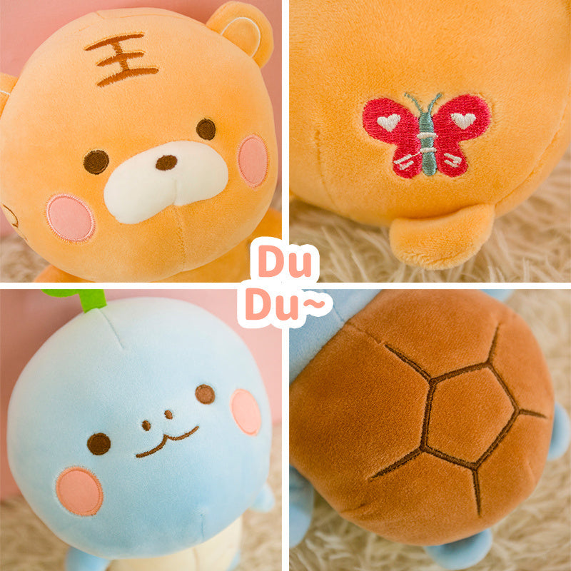 23cm Cartoon Plush – Tiger, Tortoise, Duck & Cat Stuffed Toy