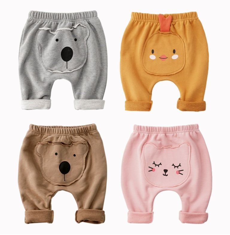 Adorable Cartoon Patch Baby Pants – Soft & Playful