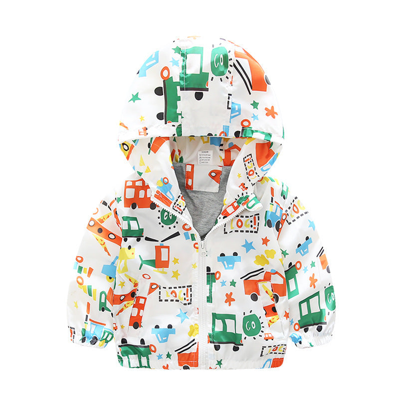 Boys' Airplane Print Windbreaker – Lightweight & Stylish