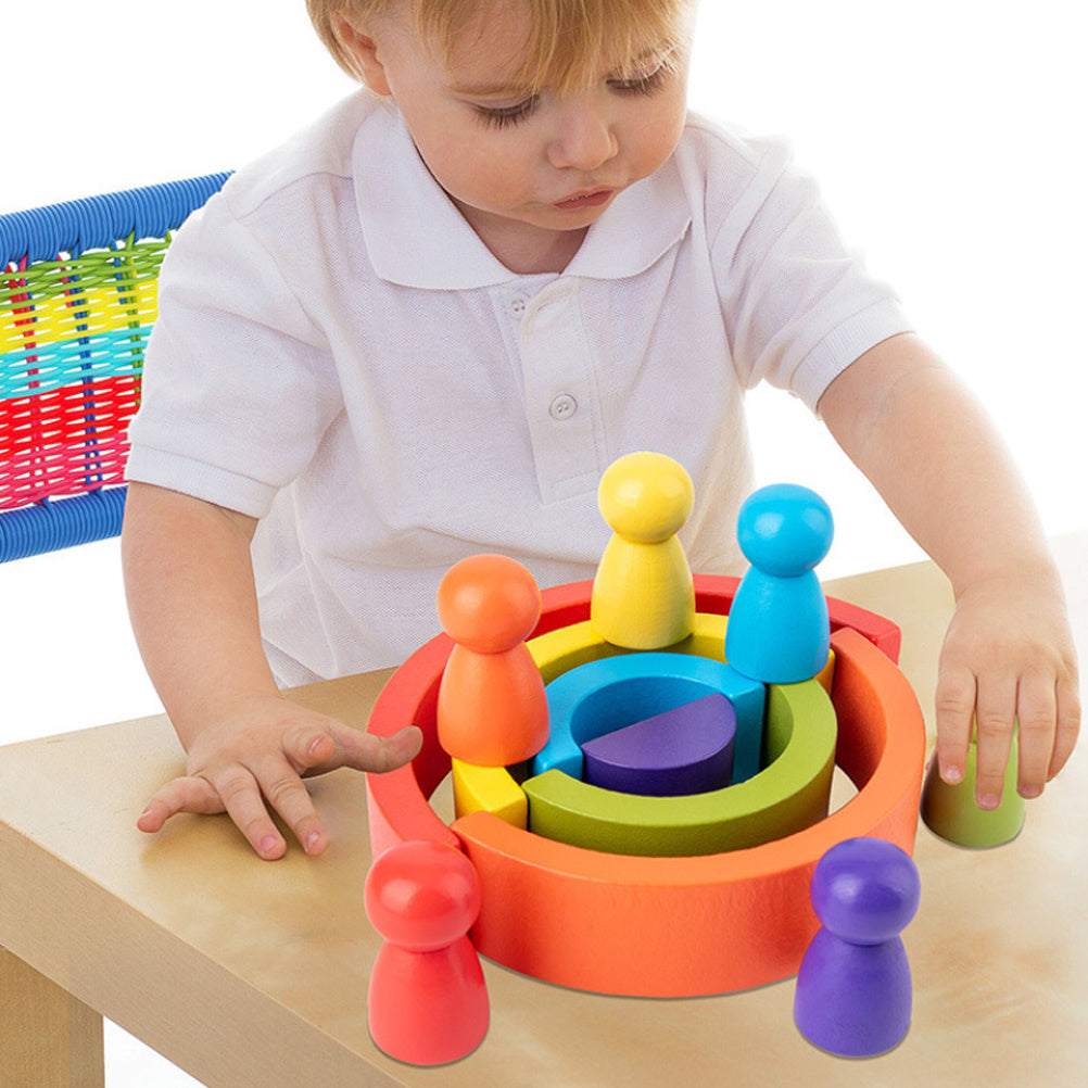 "Wooden Rainbow Stacking Toy – Color and shape matching puzzle for kids"
"Non-toxic wooden rainbow stacking toy – Fun and educational shape matching puzzle"
"Interactive wooden rainbow toy – Color and shape matching puzzle for toddlers"
"Durable wooden rainbow stacking puzzle – Perfect for color and shape recognition"
"Educational wooden rainbow toy – Stacking and matching puzzle for children"