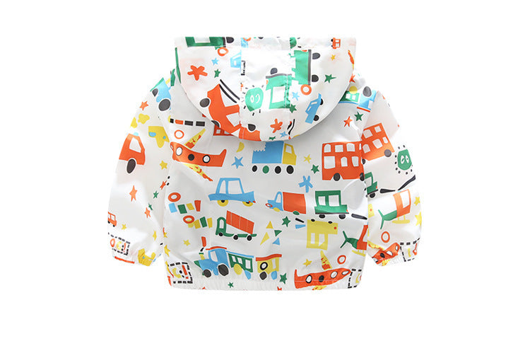 Boys' Airplane Print Windbreaker – Lightweight & Stylish